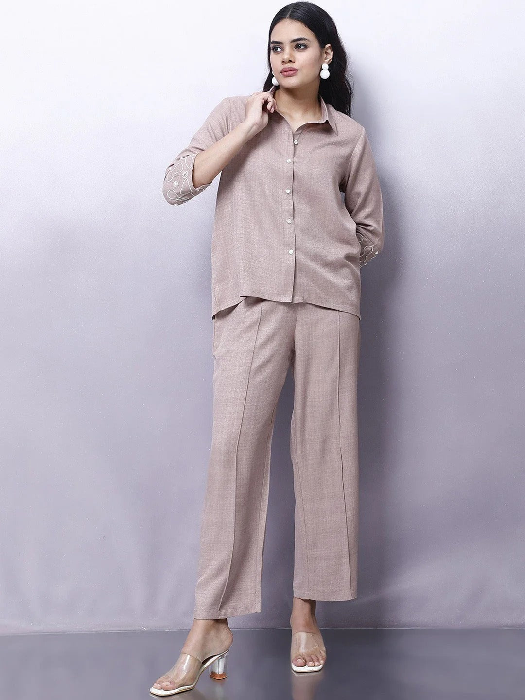 Embellished Shirt With Trouser Co-Ords
