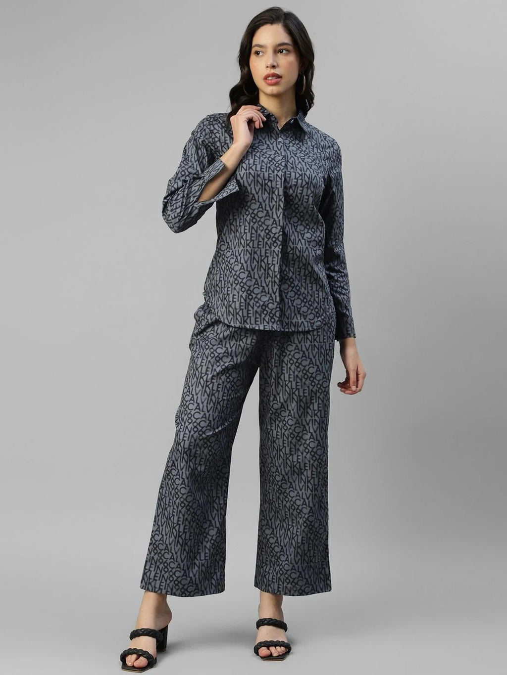 Alphabetic Printed Women Shirt with Pant Co-Ord