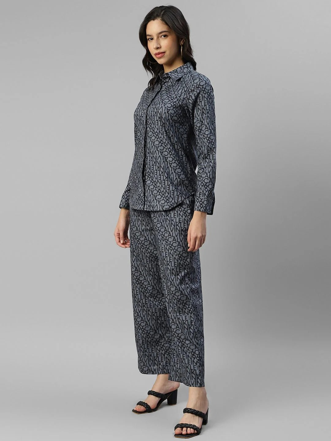 Alphabetic Printed Women Shirt with Pant Co-Ord