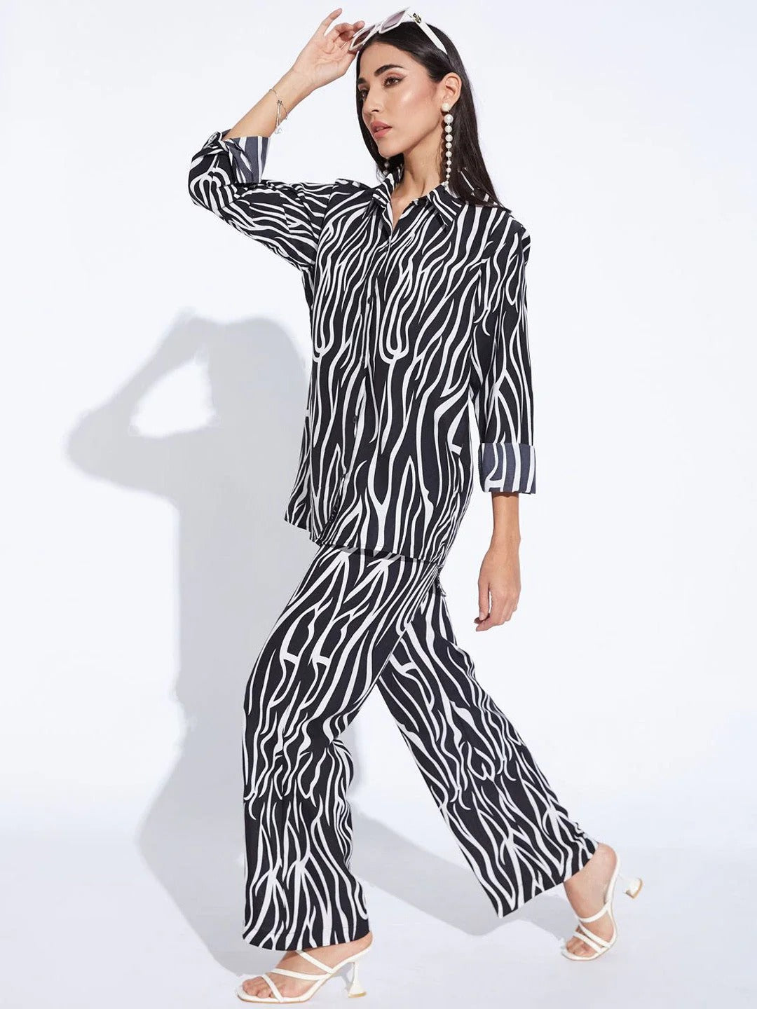 Animal Printed Shirt & Trousers Co-Ord Set