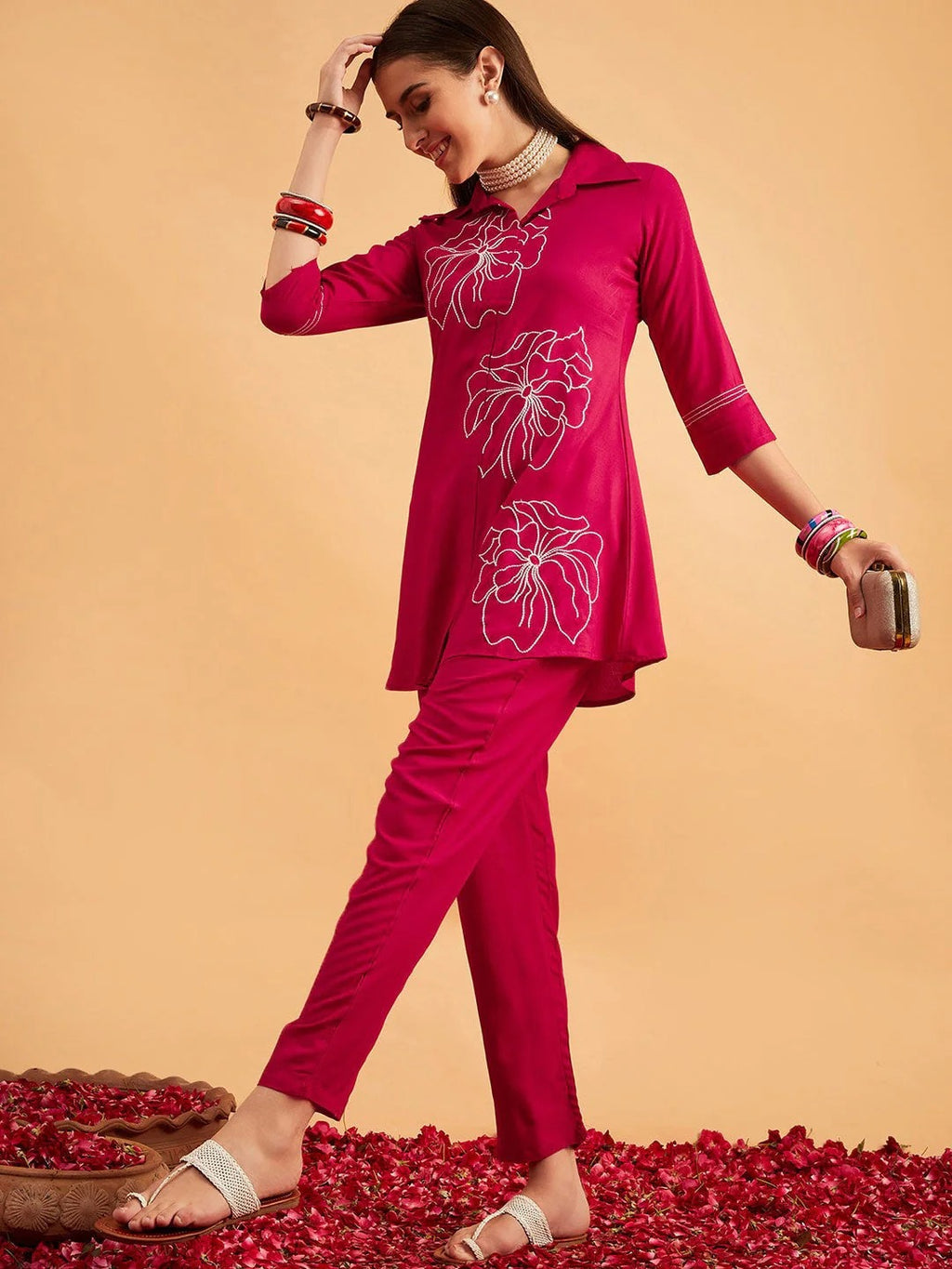 Embellished Tunic With Trousers