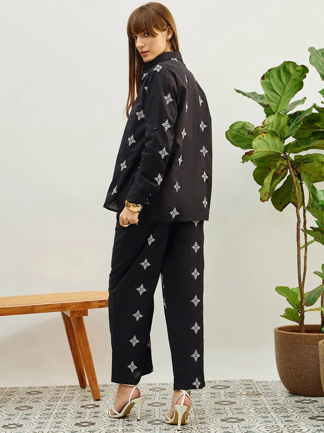 embroidered Shirt With Trouser Co-Ords