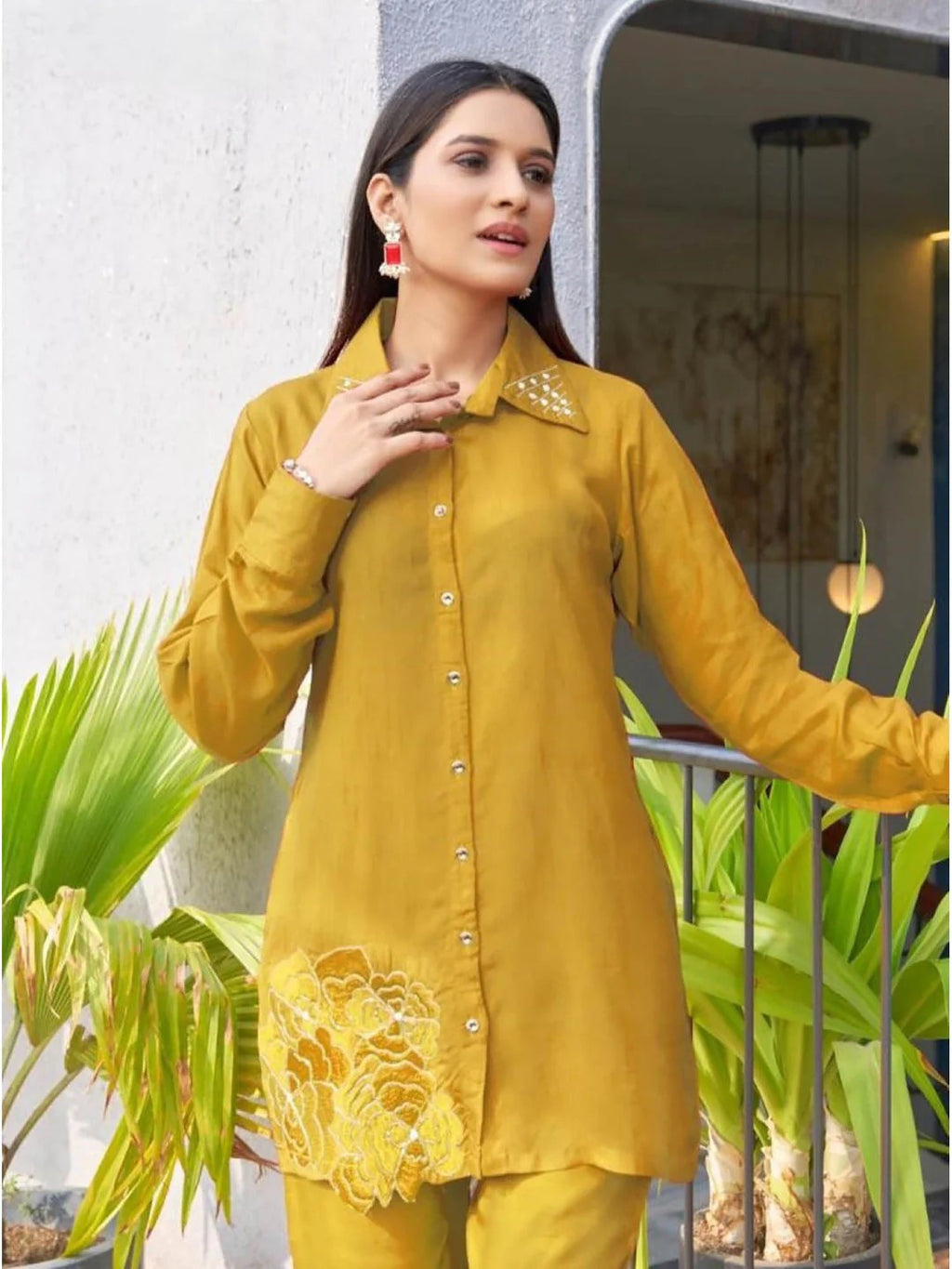 Divya Sunshine Floral Embroidered Co-Ord Set