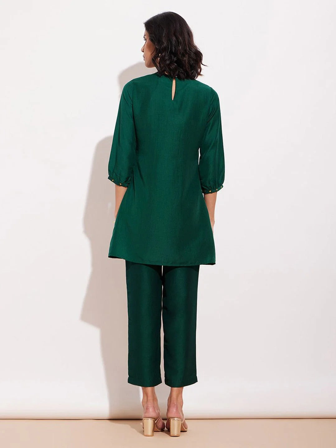 Embellished Round Neck Tunic With Trousers