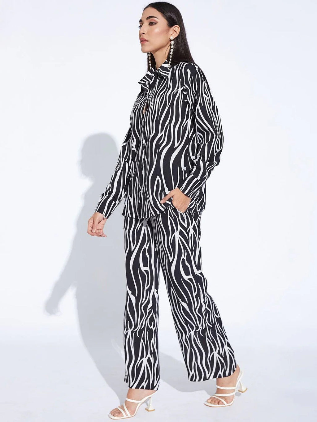 Animal Printed Shirt & Trousers Co-Ord Set