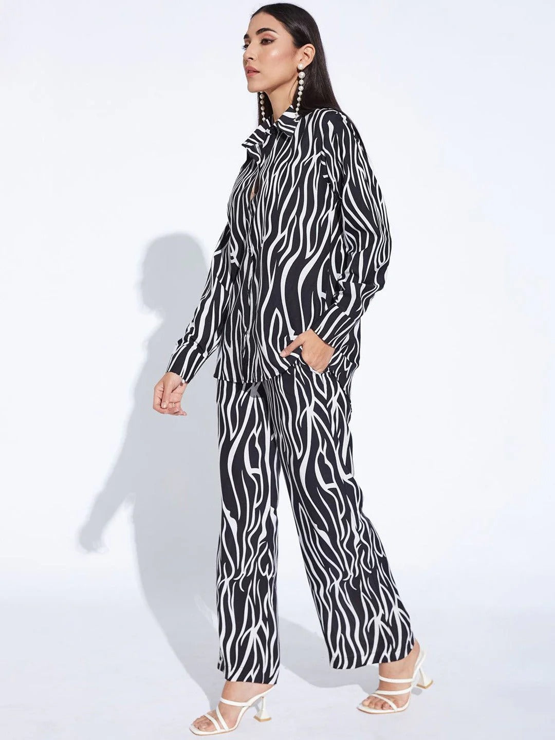 Animal Printed Shirt & Trousers Co-Ord Set