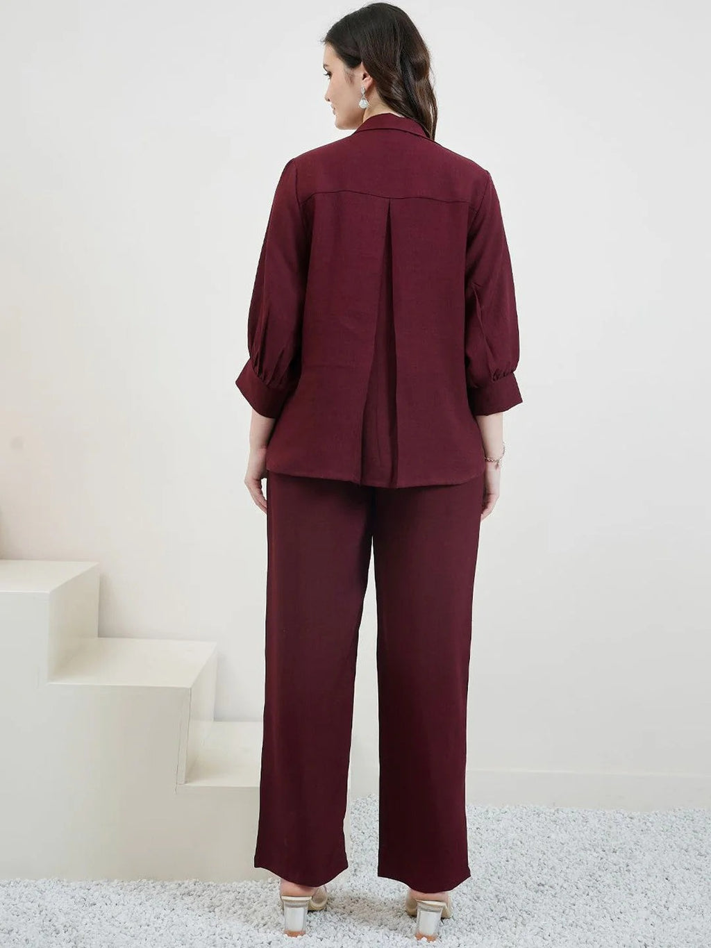 Embroidered Linen Shirt With Trousers