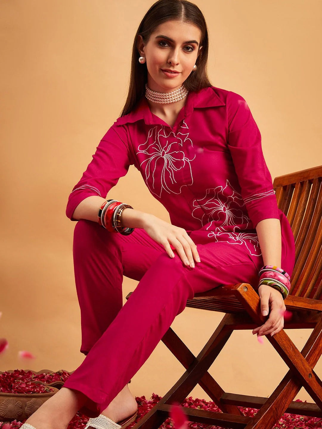 Embellished Tunic With Trousers