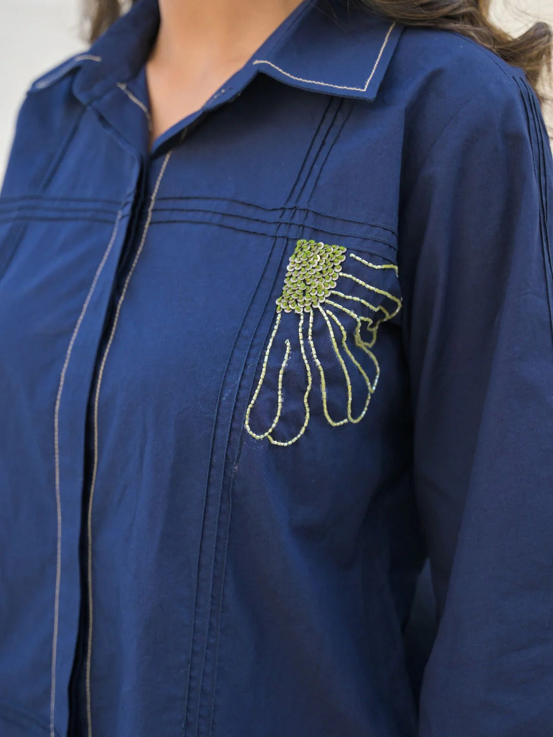 Blue Pintuck Co-Ord for Women (Set of 2)