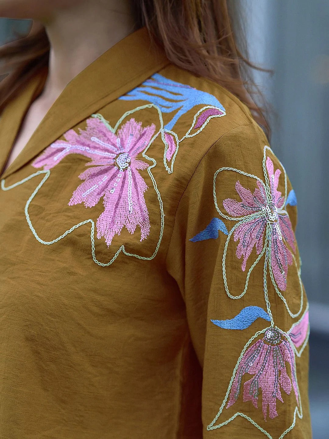 Embroidered Shirt With Trouser Co-Ords