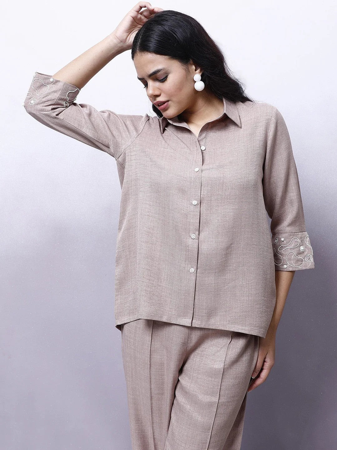 Embellished Shirt With Trouser Co-Ords