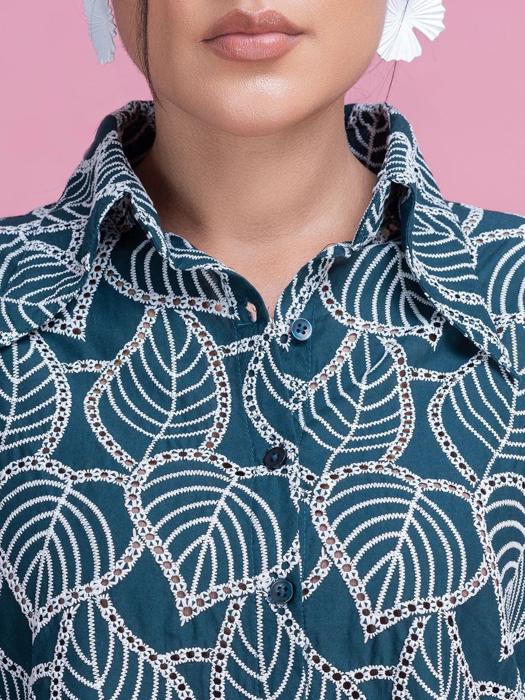 Embroidered Pure Cotton Schiffli Shirt & Trouser