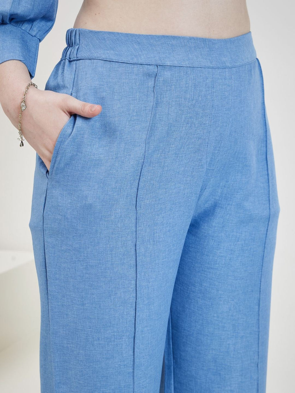 Embroidered Linen Shirt With Trousers