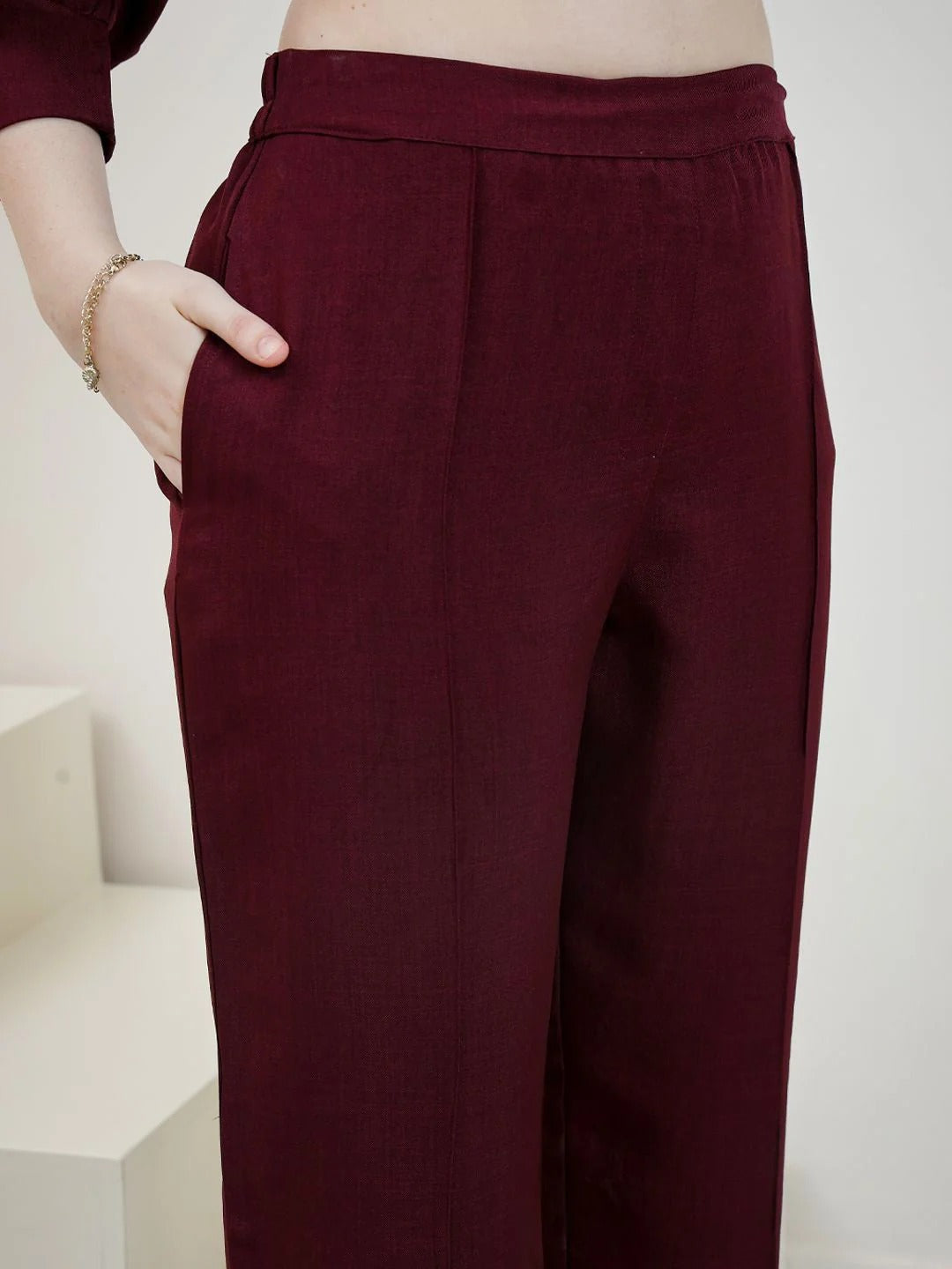 Embroidered Linen Shirt With Trousers