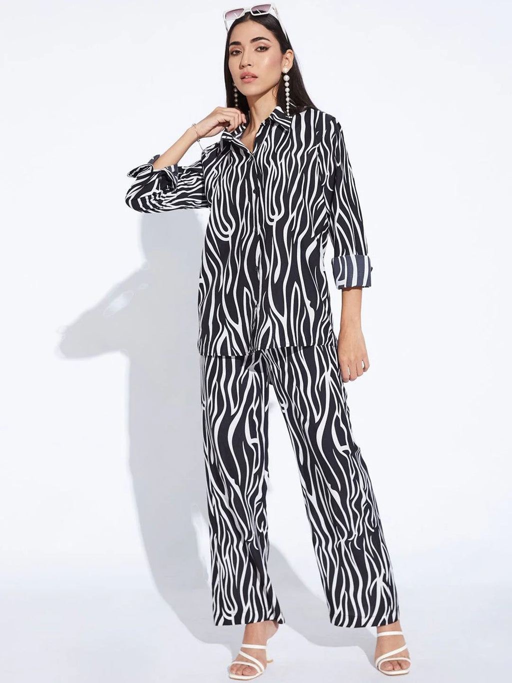 Animal Printed Shirt & Trousers Co-Ord Set