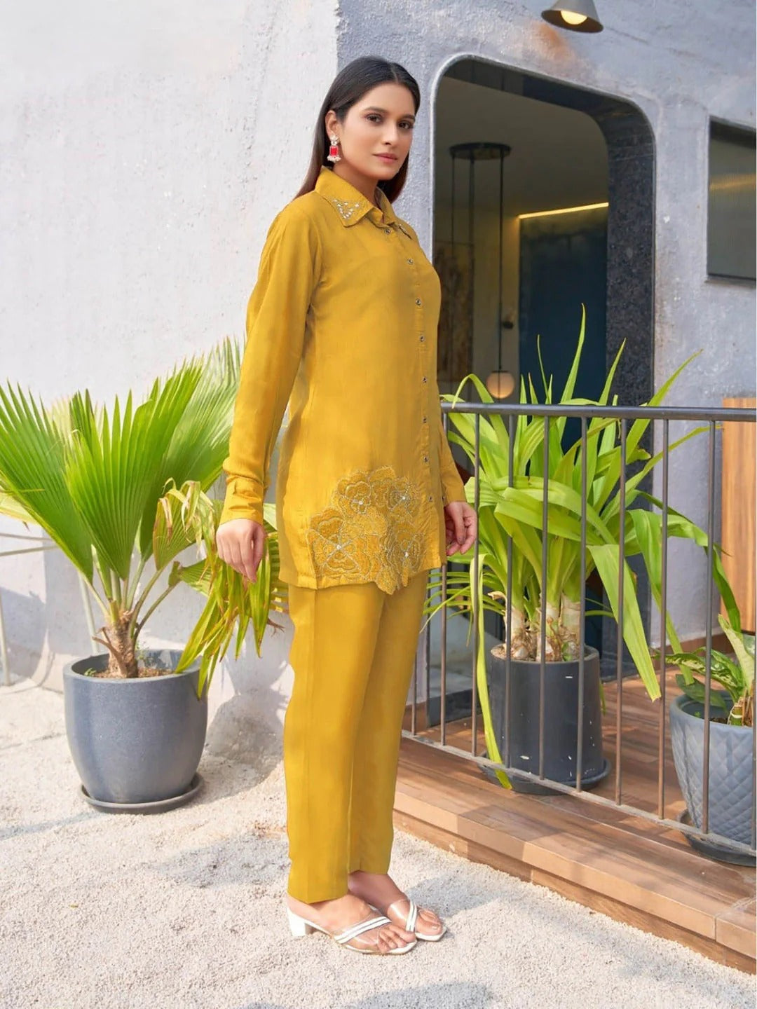 Divya Sunshine Floral Embroidered Co-Ord Set