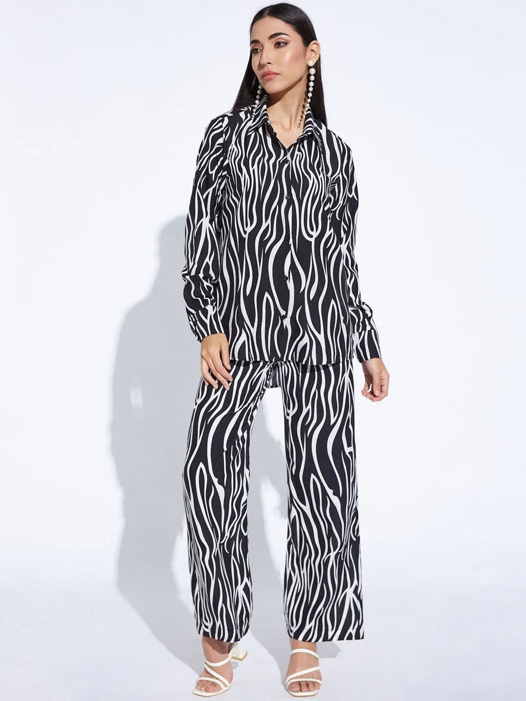 Animal Printed Shirt & Trousers Co-Ord Set