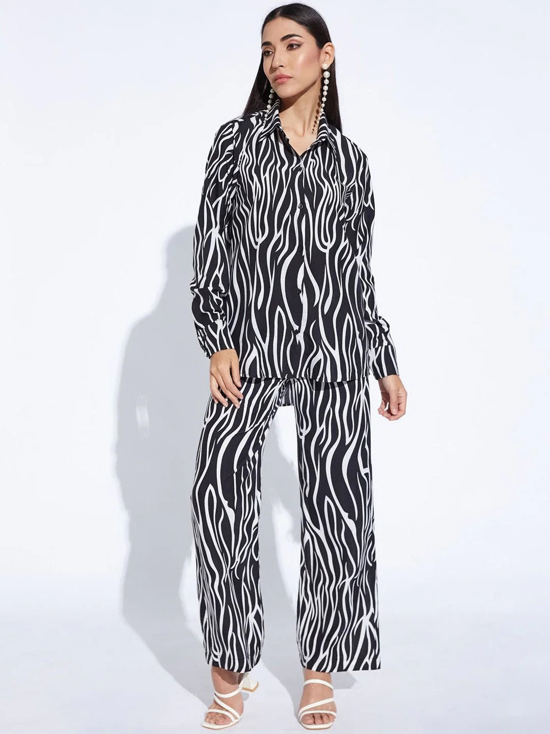 Animal Printed Shirt & Trousers Co-Ord Set