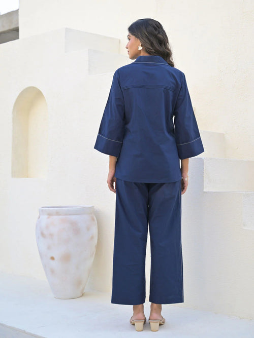 Blue Pintuck Co-Ord for Women (Set of 2)