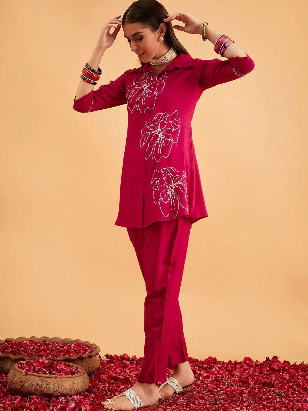 Embellished Tunic With Trousers